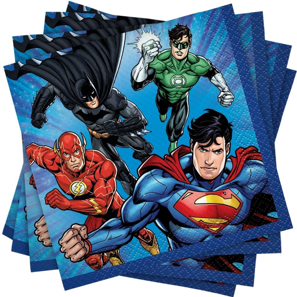 Unique Party Supplies Round Dessert Paper Plates - 7&quot;, Justice League, 8 Pcs