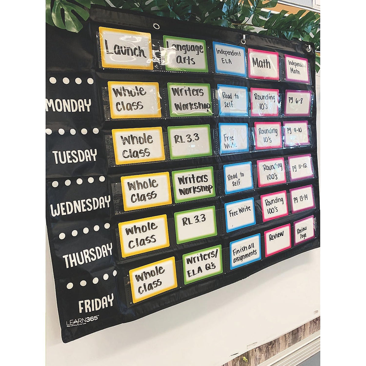 Fun Express Small Group Rotation Pocket Chart - 37 Pieces - Educational and Learning Activities for Kids Disco - Classroom Teacher Must Haves School Supplies