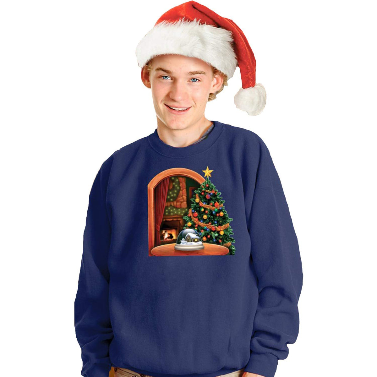 Morphsuits Digital Dudz Christmas Tree Ugly Christmas Sweatshirt, Blue, Medium