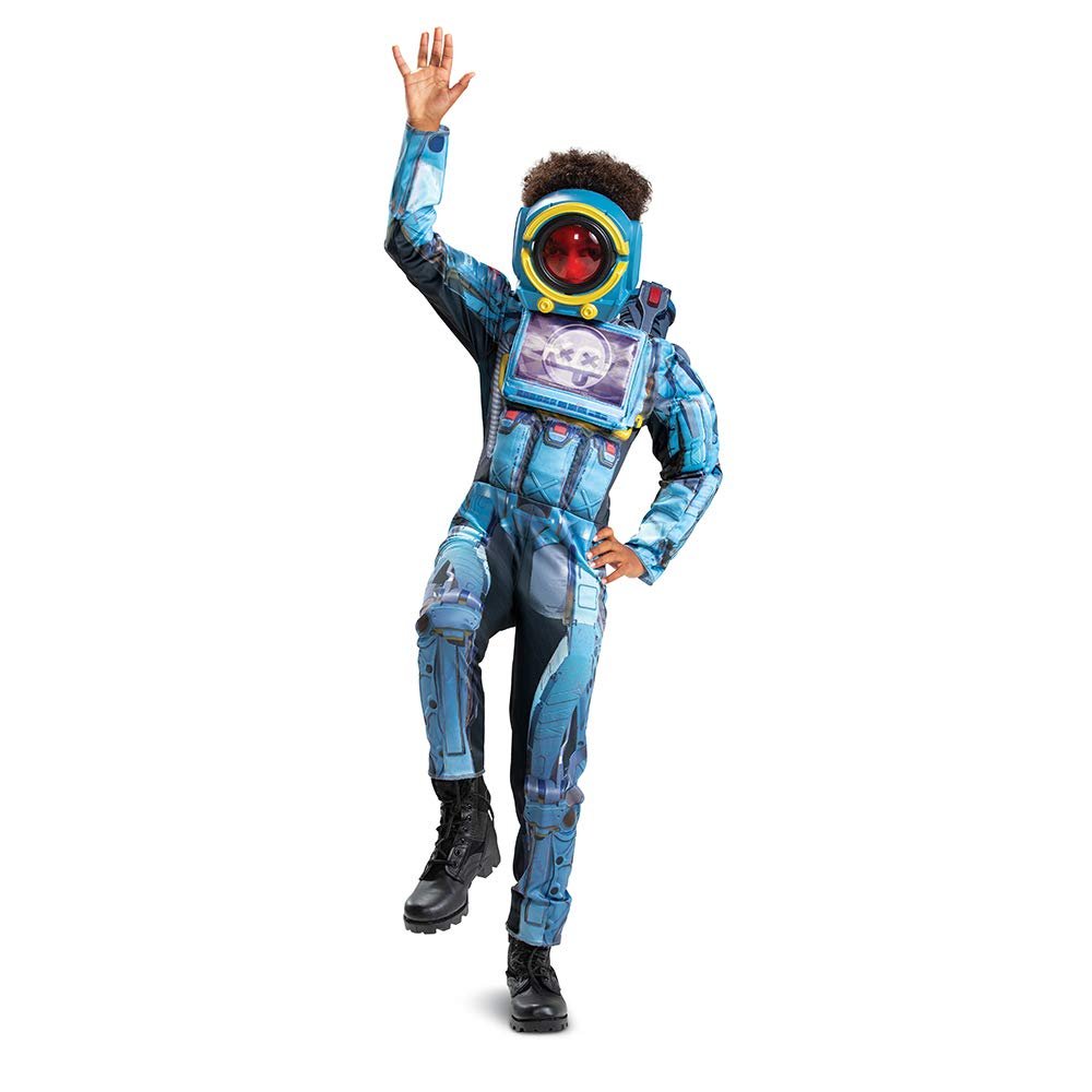 Pathfinder Costume for Kids, Official Deluxe Apex Legends Costume Jumpsuit with Mask and Armor