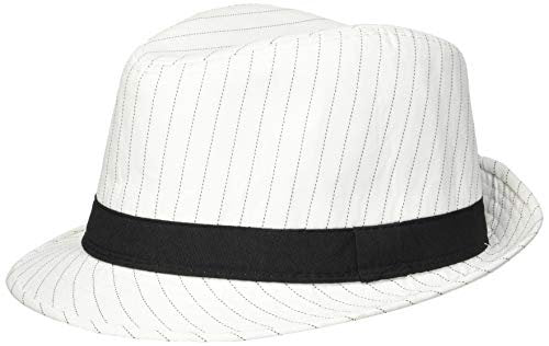 Loftus International Loftus 1920S Gangster Mob Boss Costume Pinstripe Fedora, Black White, One Size Novelty Item