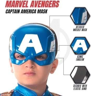 Avengers Captain America Children's Soldier Superhero Half Mask for Kids