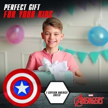 Marvel Boys Captain America 12&quot; Shield, Kids Avengers Halloween Costume Accessory, Child - Officially Licensed