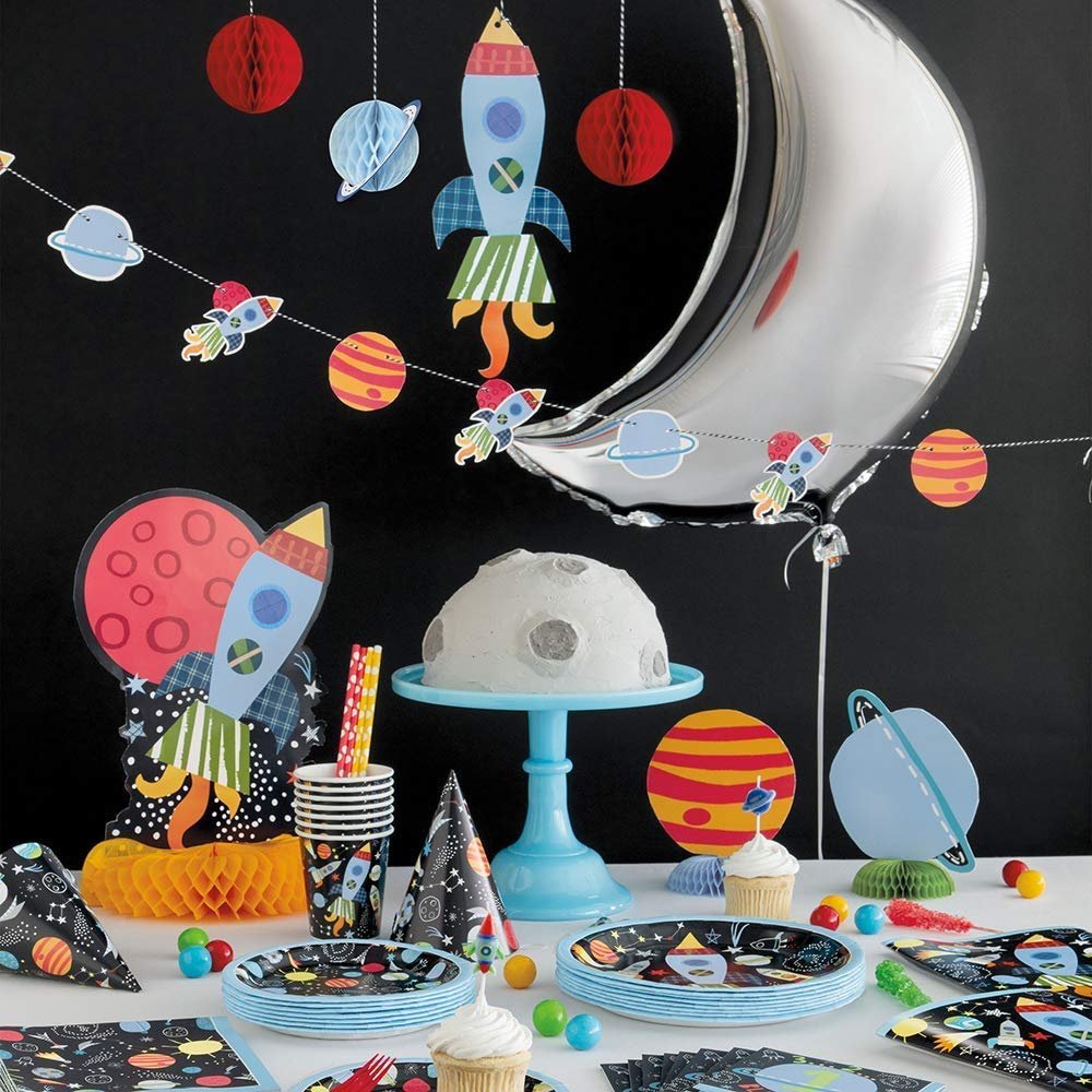Outer Space Pick Birthday Candles (Pack of 6) - Stellar Rocket &amp; Spaceship Designs, Perfect Space-Themed Cake Toppers for Kids &amp; Space Enthusiasts