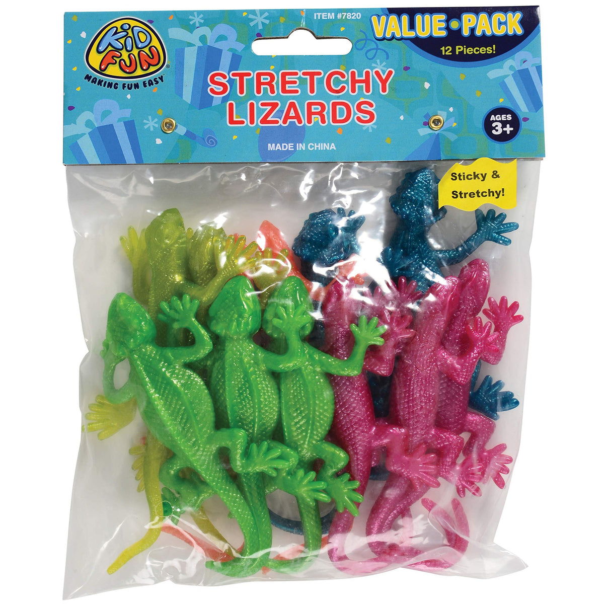 Stretchy Lizard Toys, 1 Dozen, Assorted Colors