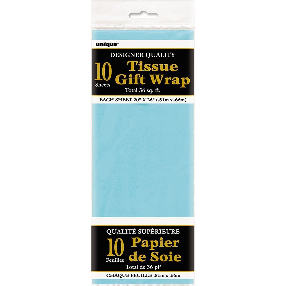 Baby Blue Tissue Sheets - (10 Ct) - Perfect for Gift Wrapping, Crafts &amp; Decorative Needs