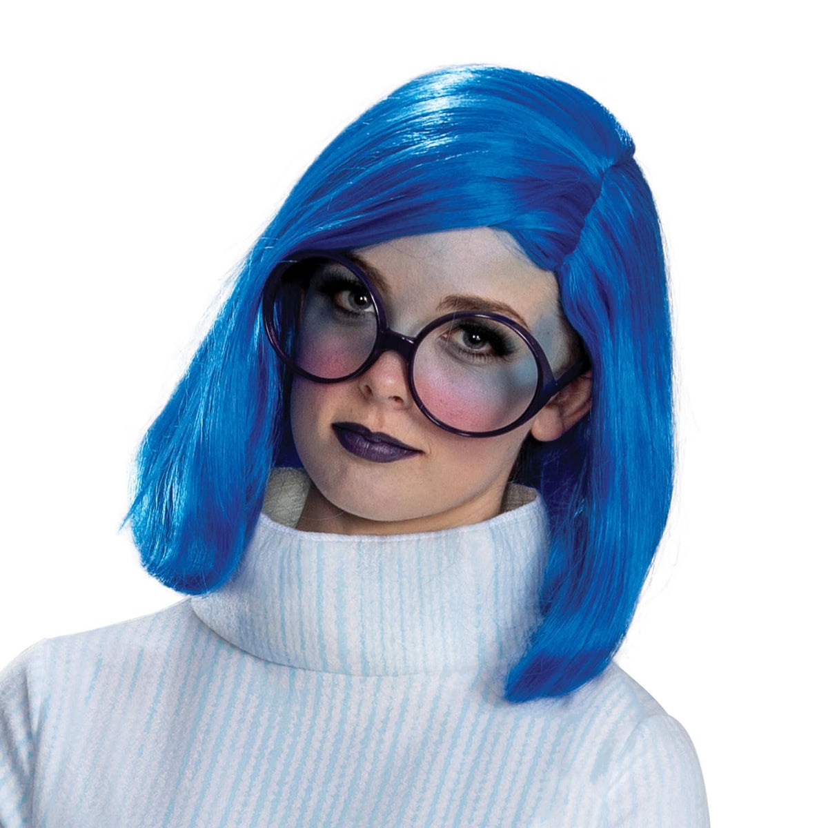 Disguise Inside Out Sadness Costume, Official Deluxe Inside Out Halloween Costume and Wig, Adult Size (8-10)