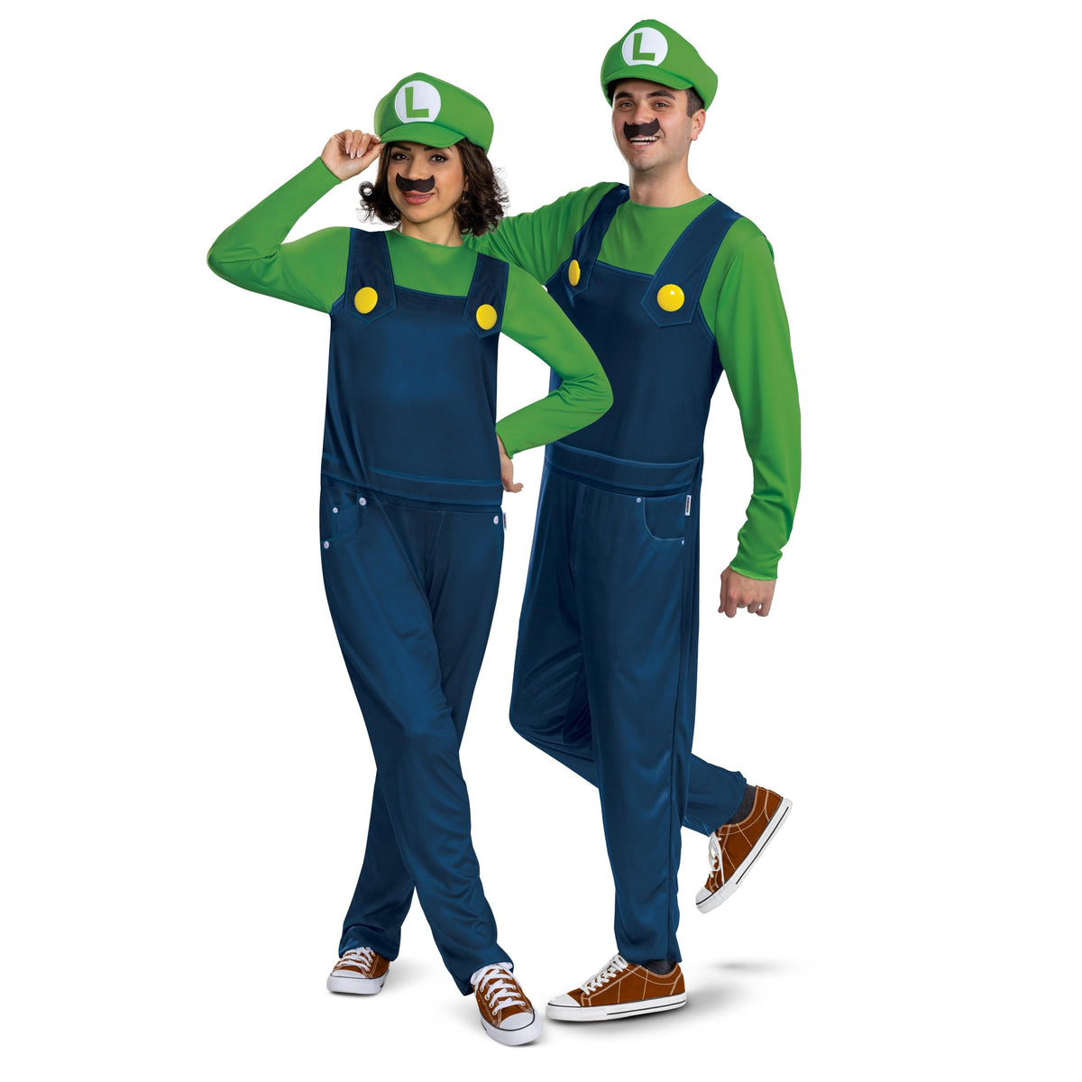 Disguise Luigi Adult Costume, Official Super Mario Bro Elevated Classic Adult Costume, Size Adult L/XL