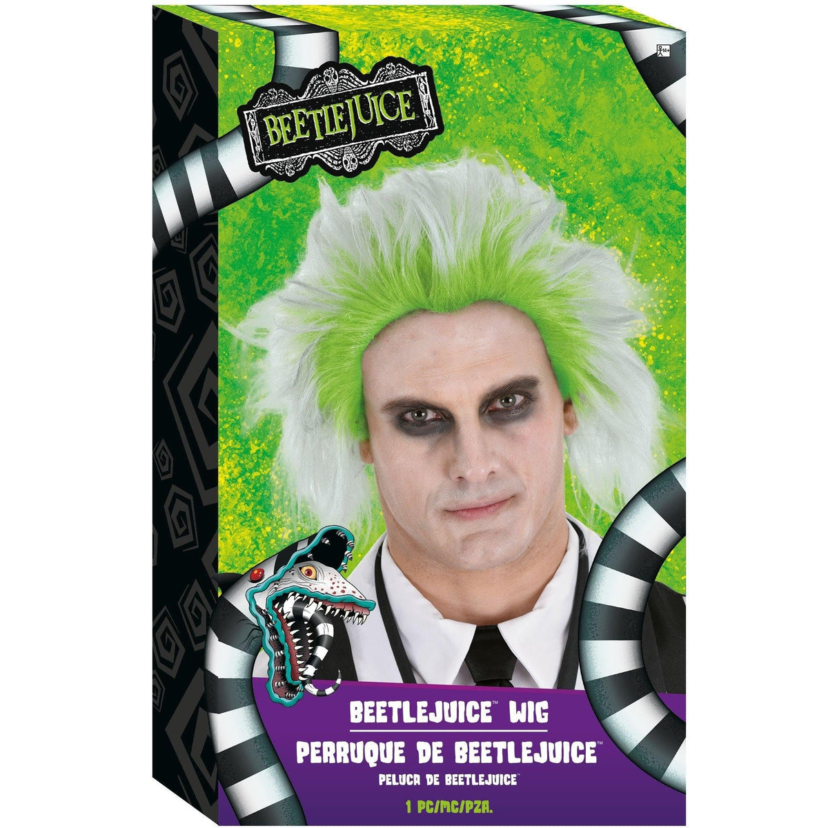 Party City Beetlejuice Wig Costume Accessory for Adults - Costume Includes Wacky Wig with Green & Gray Hair Color - Costumes for Halloween, Birthday Parties, & Themed Events