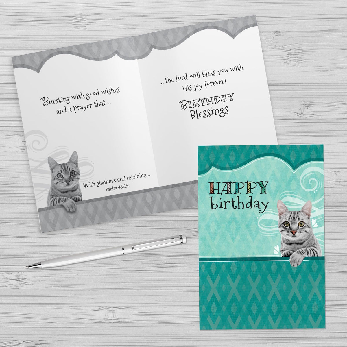 Faithfully Yours Designer Greetings Cute Birthday Boxed Card Assortment, Furry Friends with Biblical Scripture Verses (Box of 12 Greeting Cards with Envelopes)