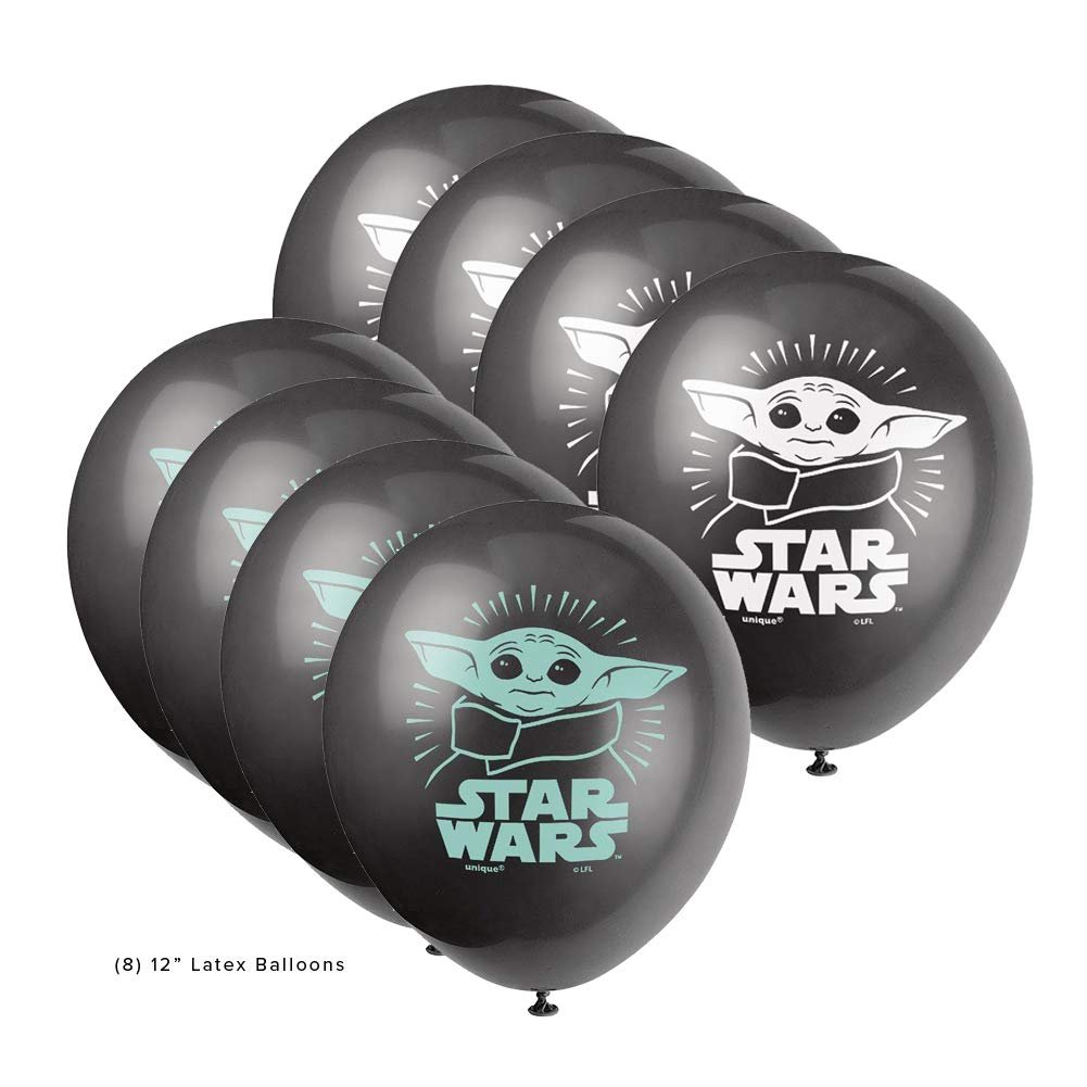 Baby Yoda Mandalorian The Child Themed Happy Birthday Party Supplies for Kids, Serves 16, Decor and Dinnerware with Balloons, Banner, Table Cover, Party Planner, Cups, Plates, Napkins, Sticker and