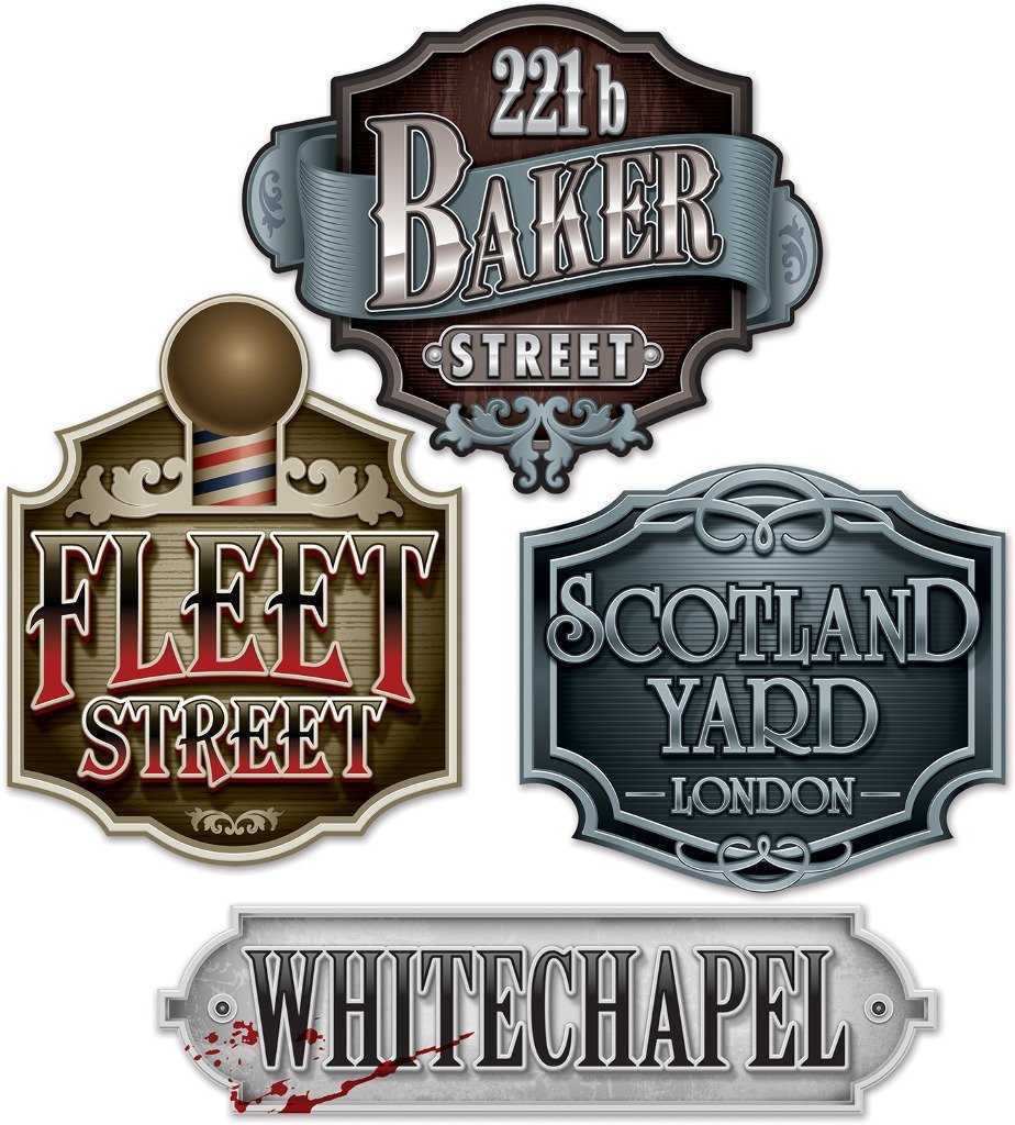 Beistle Sherlock Holmes Decorative Sign Cutouts