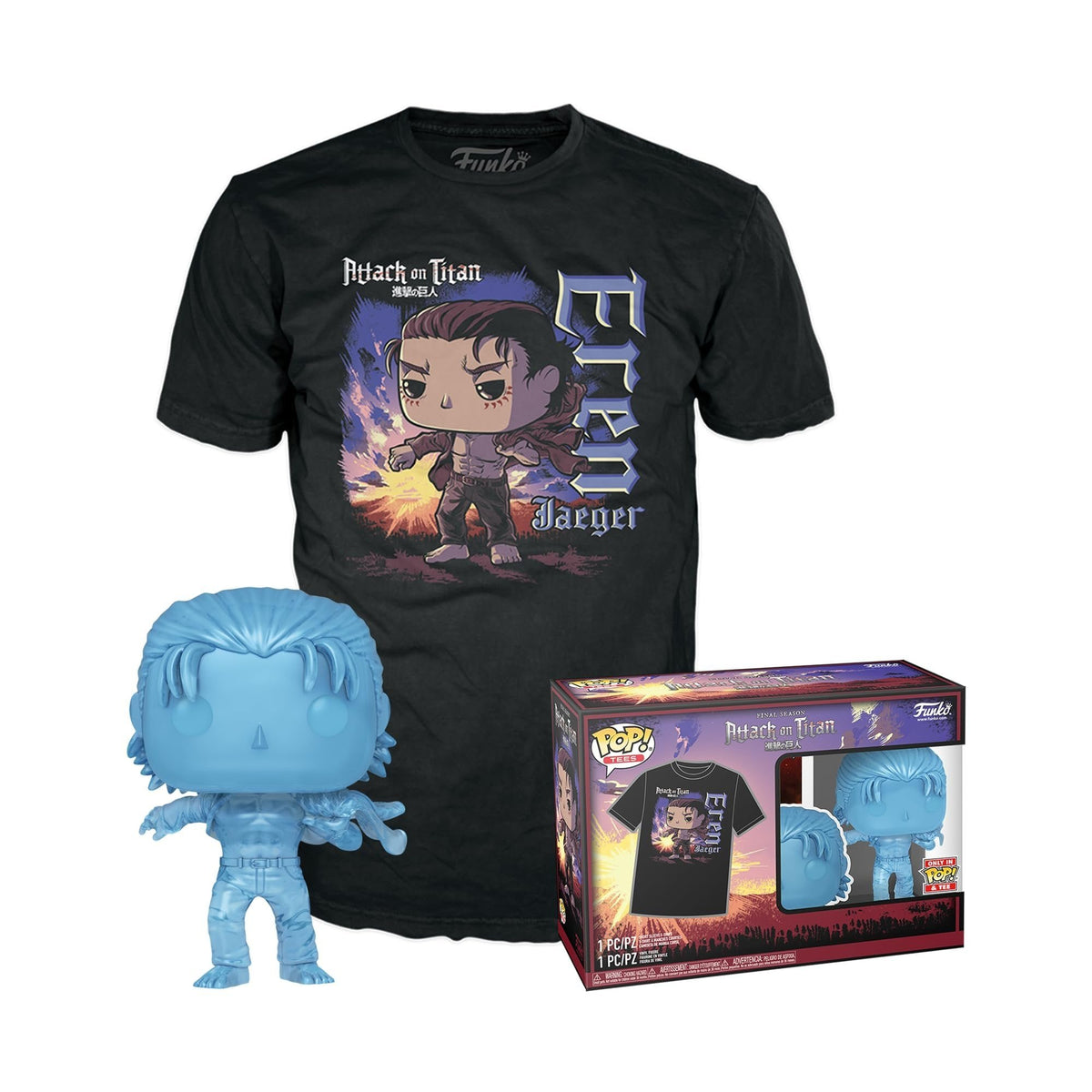 Funko Pop! &amp; Tee: Attack on Titan - Eren with Marks - M
