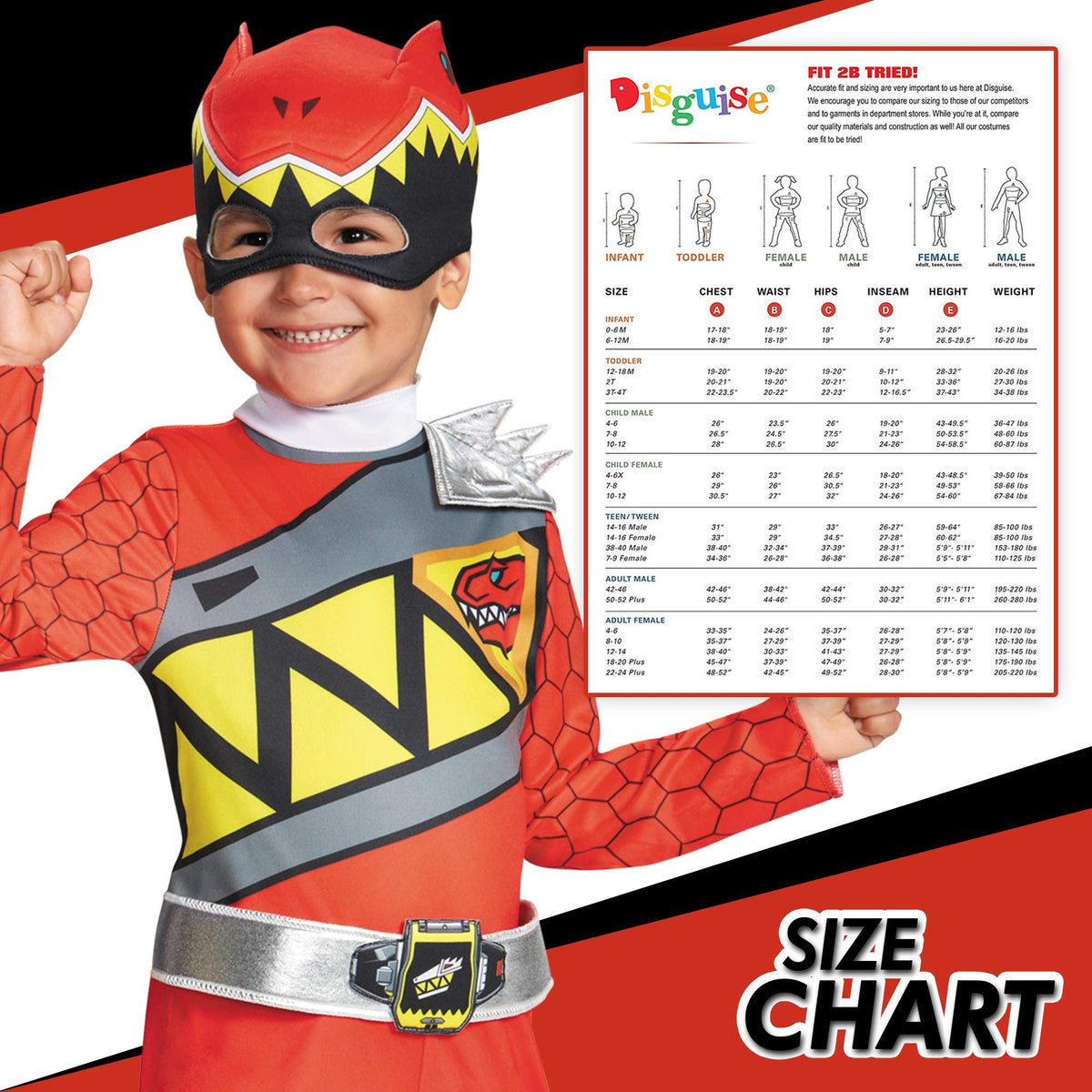 Boy&#39;s Red Ranger Dino Charge Costume