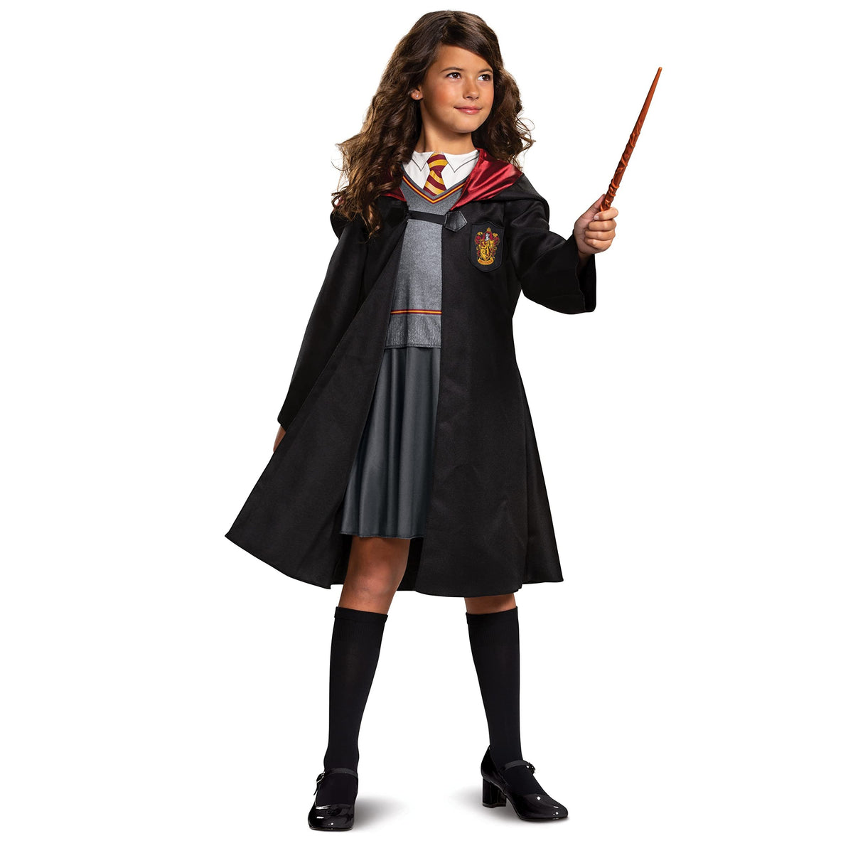 Harry Potter Hermione Granger Classic Girls Costume, Black &amp; Red, Kids Size Large (10-12)