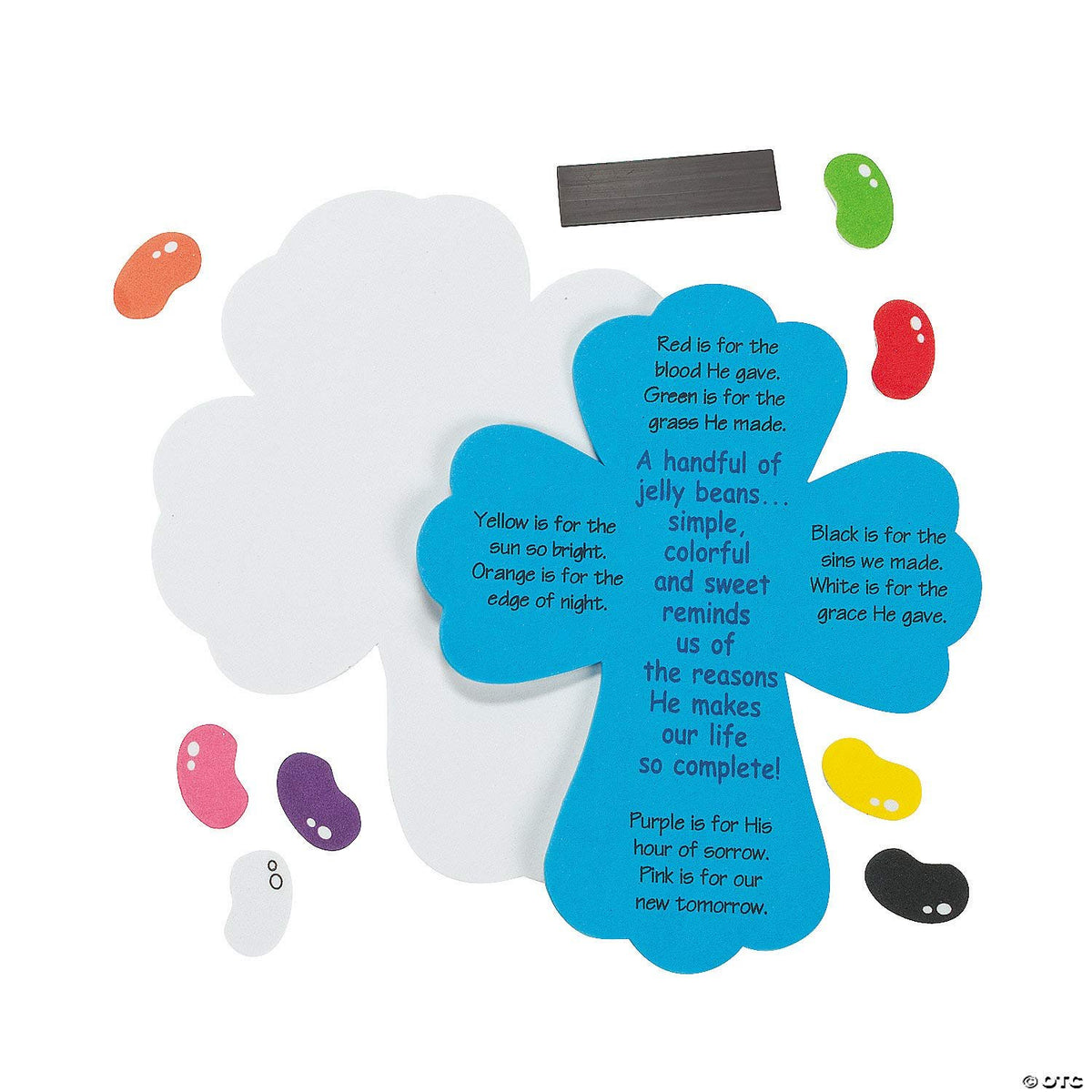 Fun Express Jelly Bean Prayer Magnet Craft kit - Makes 12 - Reliigious Crafts for Kids and Sunday School Activities