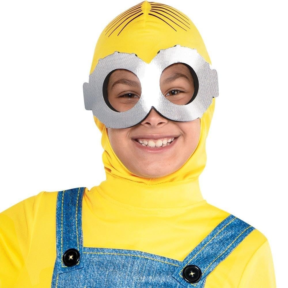 Party City Minion Halloween Costume for Boys, Minions: The Rise of Gru, Jumpsuit, Hood, Goggles, Gloves
