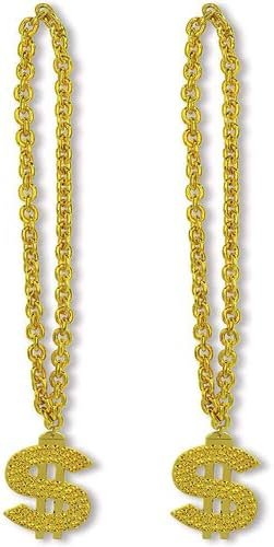 Gold Chain Beads with $ Medallion