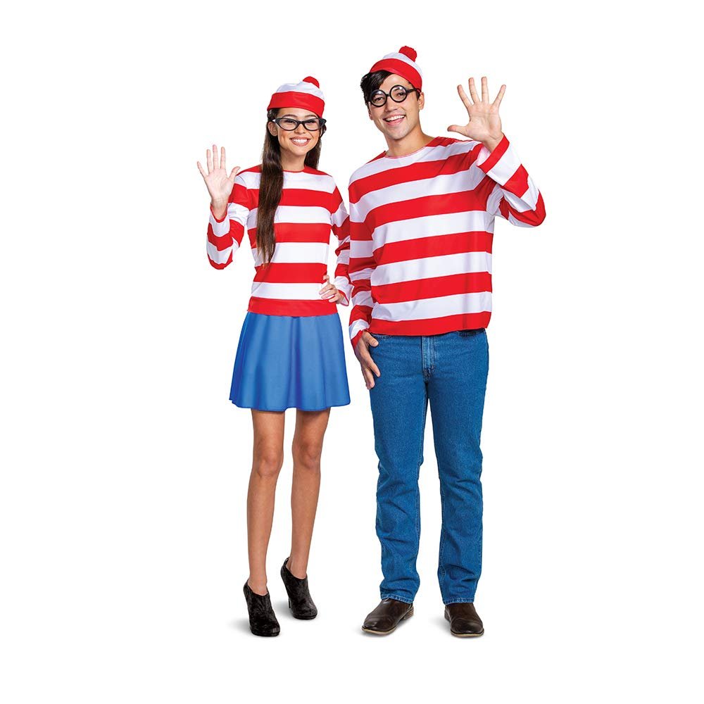 Disguise Women's Wheres Waldo Halloween, Official Adult Wenda Costume Set with Shirt and Skirt Outfit, Multicolored, Plus (18-20)