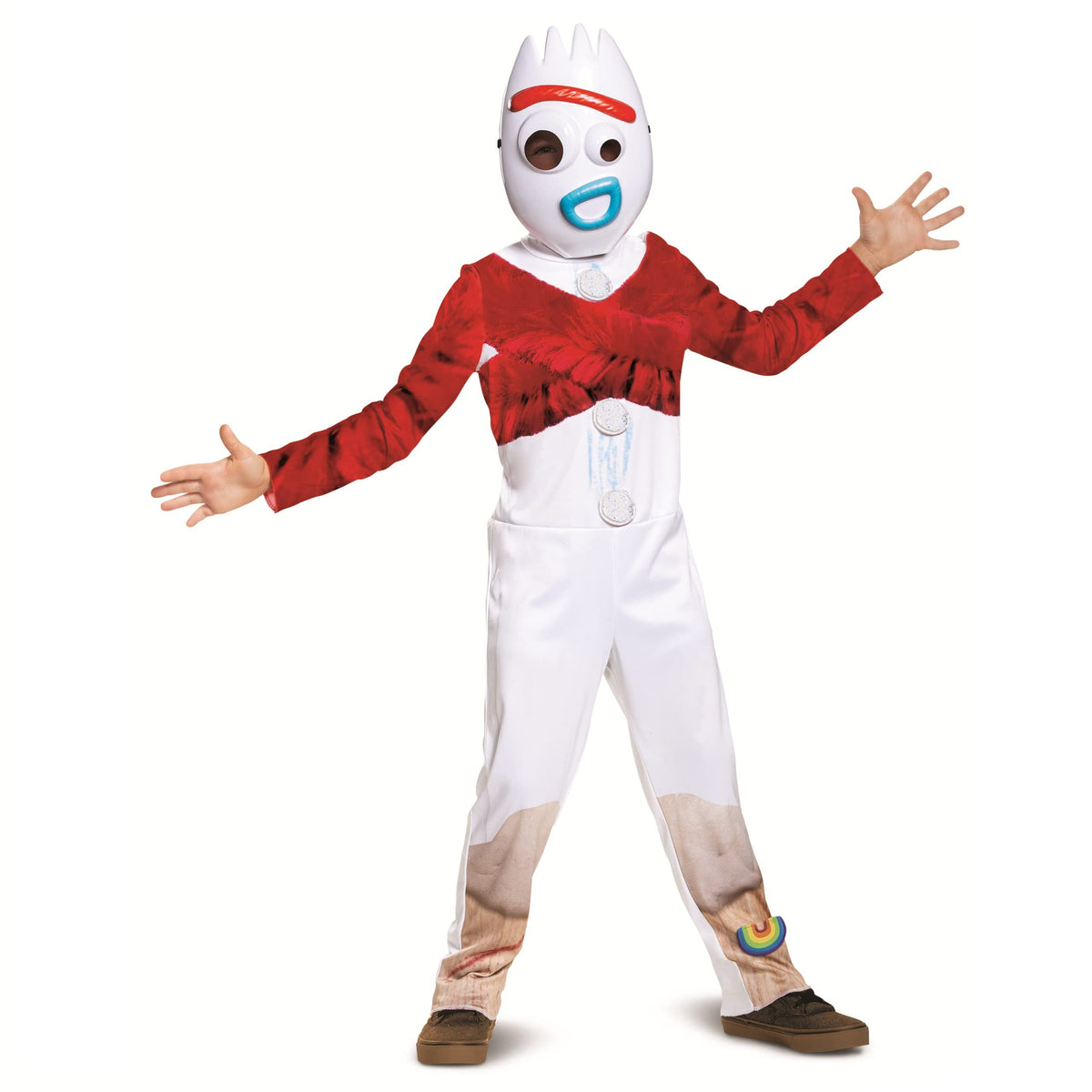 Forky Costume for Kids, Official Toy Story 4 Halloween Costume Outfit with Mask and Jumpsuit