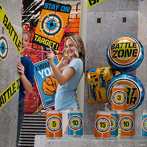 Dart Gun Battle Party Wall Posters - 6 Poster Set, Each is 14 inch x 22 inch - Birthday Party Decor