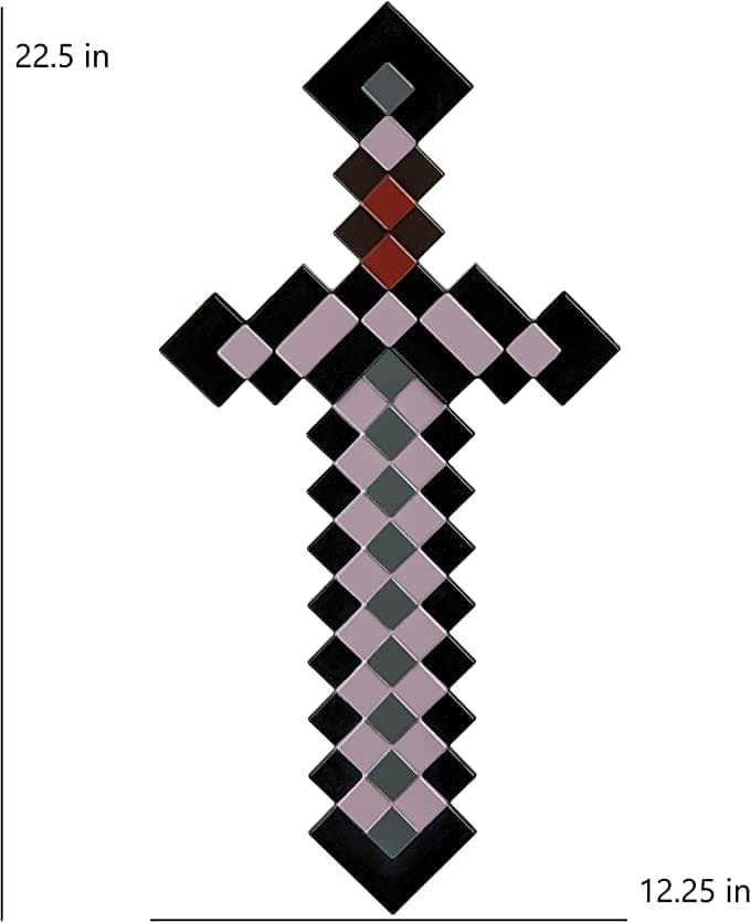 Disguise Minecraft Netherite Sword Costume Accessory, Official Minecraft Plastic Costume Prop, One Size
