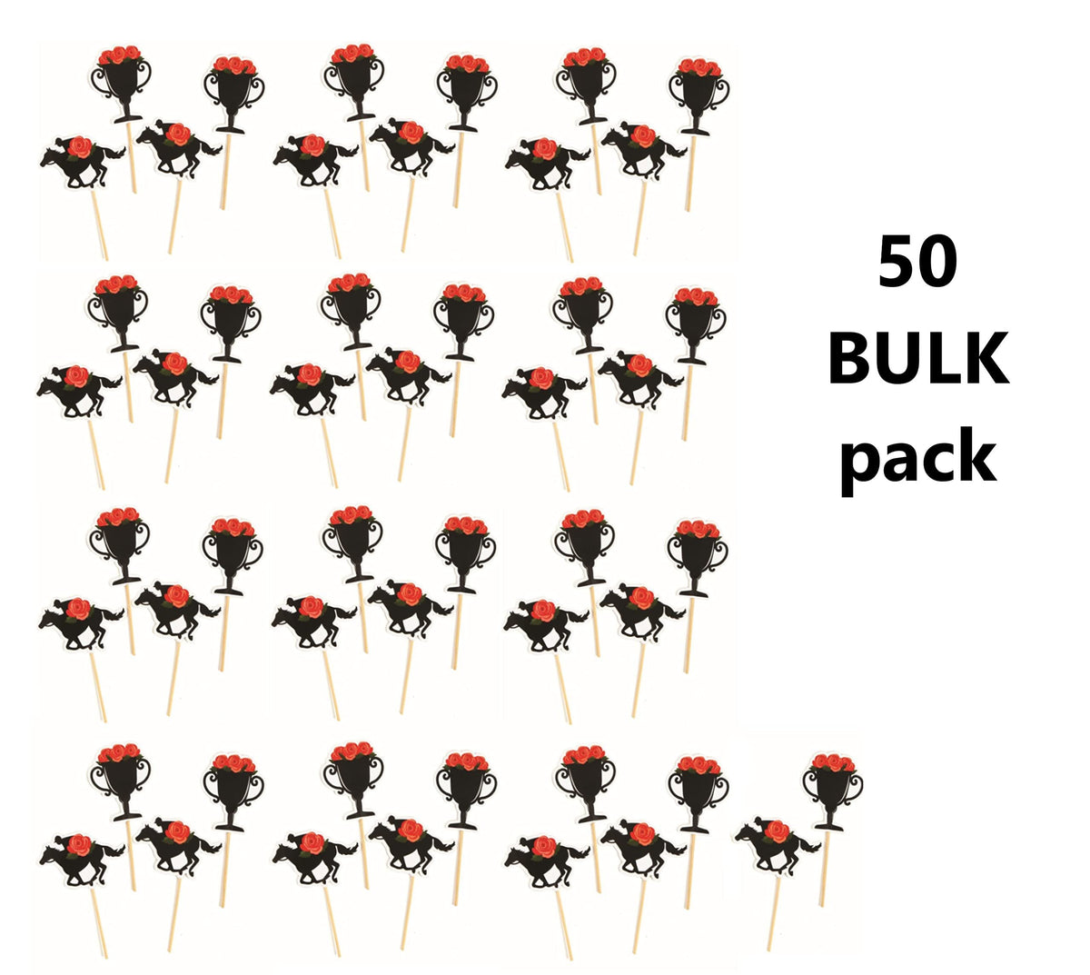 Derby Party Food and Appetizer Picks - Kentucky Horse Race Party Supplies - Bulk Set of 50