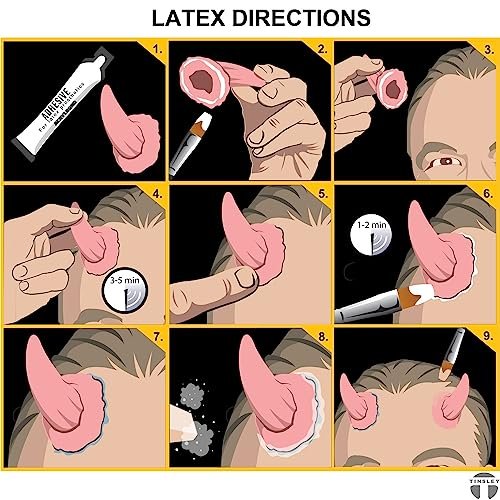 Tinsley Transfers Large Devil Horns by Black Label Latex – Professional Latex Horns for Halloween, Cosplay &amp; Fantasy Costumes – Realistic, Lightweight &amp; Reusable Costume Accessories