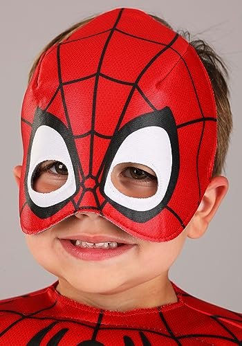 MARVEL Official Toddler Deluxe Halloween Costume - Premium Quality Padded Jumpsuit and Fabric Headpiece (3T-4T)