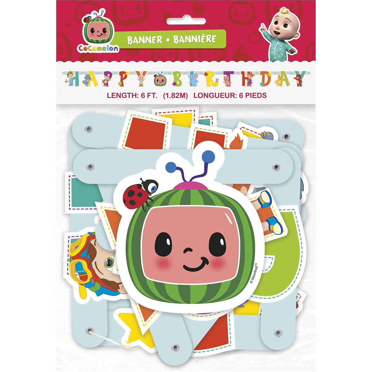 Cocomelon "Happy Birthday" Large Jointed Banner - Vibrant & Adorable Design - Perfect for Kids Birthdays & Events