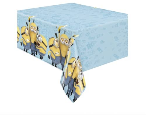 Unique Vibrant Minions 2 Multi-Color Rectangular Plastic Table Cover - 54&quot; x 84&quot; (1 Pc) - Perfect for Kids Parties &amp; Themed Events