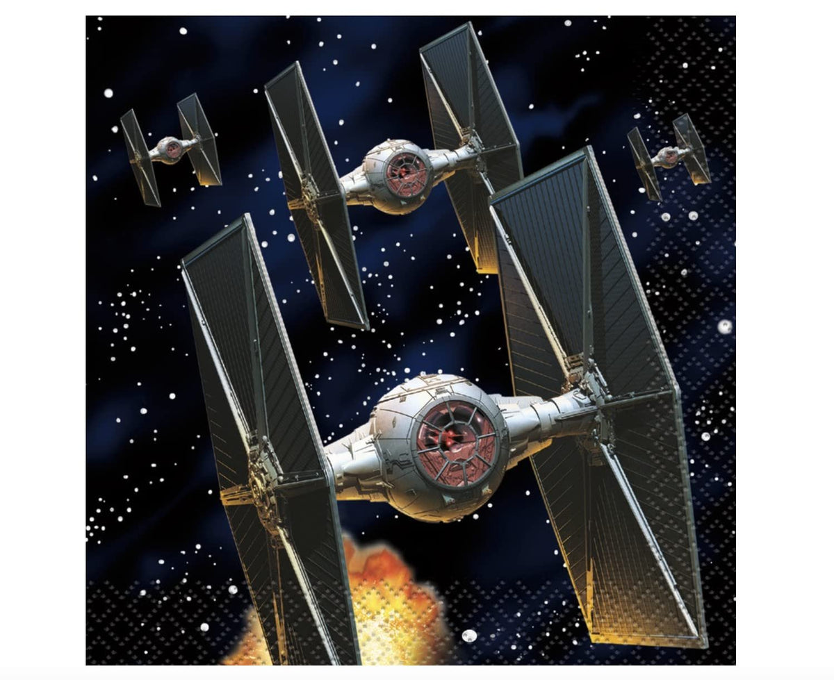 Multicolor Star Wars Classic Beverage Napkins (16 Count) - Iconic & Eco-Friendly Material, Perfect for Every Galactic Gathering