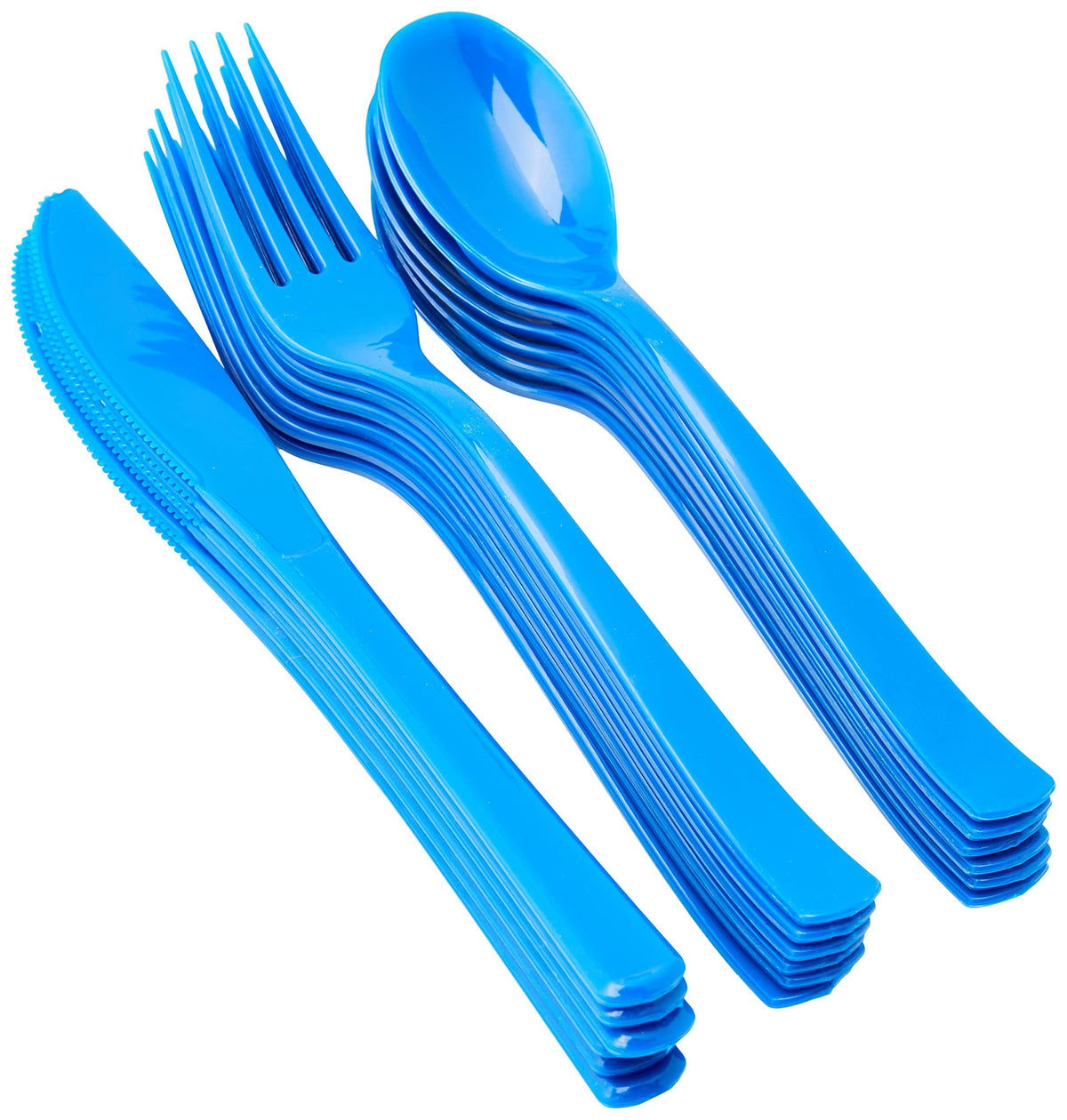 Elegant Royal Blue Solid Assorted Plastic Cutlery - 18ct - Stylish Disposable Silverware for Weddings, Parties &amp; Events