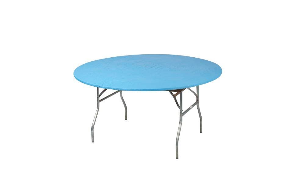Kwik-Covers 60" Round Fitted Plastic Table Covers, Bundle of 5 (Maroon)