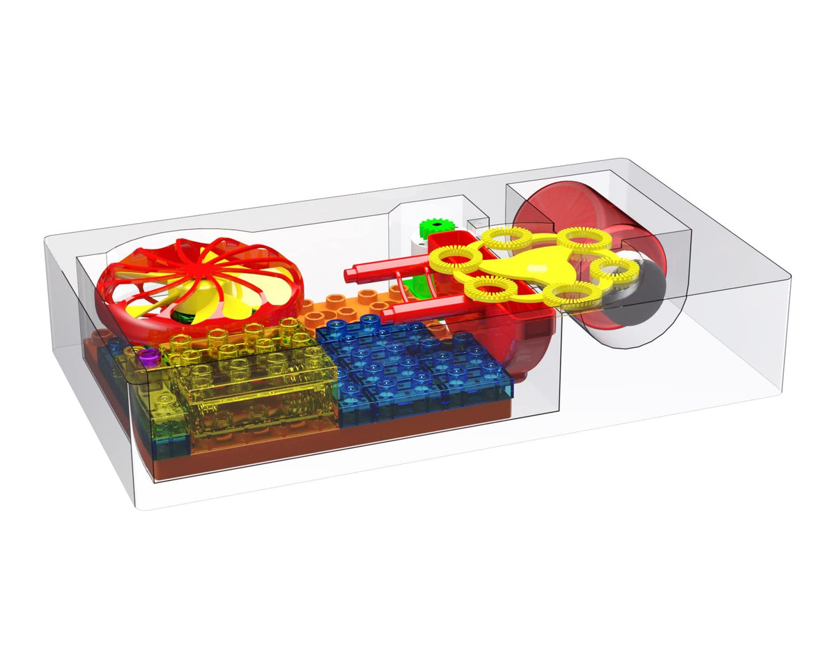 E-BLOX Building Blocks STEM Circuit Kit, Build Your Own Bubble Machine, Bubble Solution Included, Great Science Project for Little Ones, Birthday Gift, Boys, Girls, 5+
