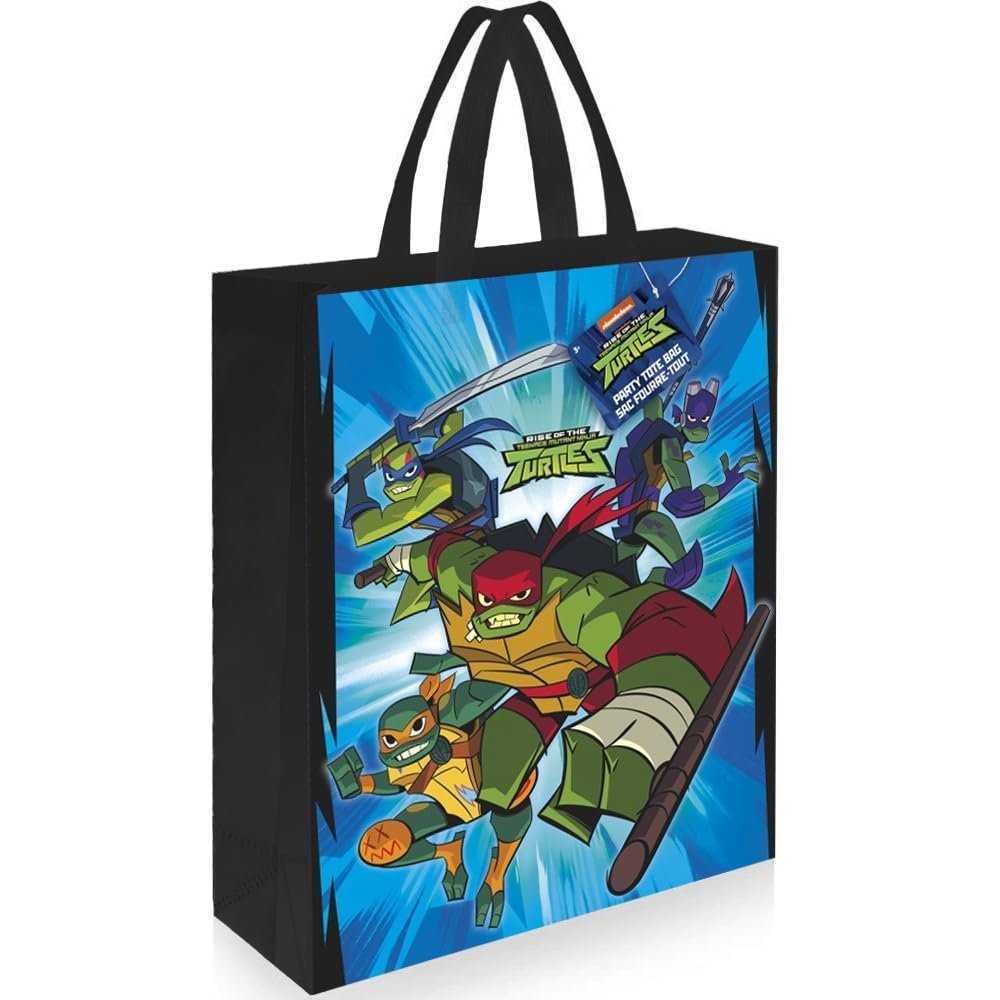 Unique Ninja Turtles Plastic Tote Bag | 13&quot; x 11&quot; | 1 Pc