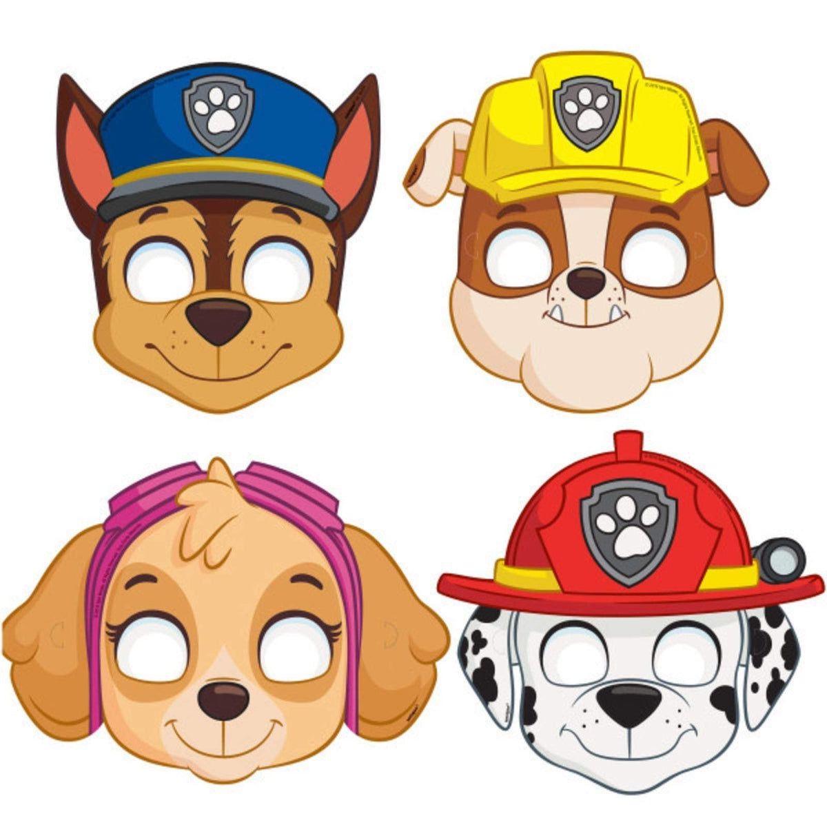Assorted Paw Patrol Party Paper Masks (Pack Of 8) - Durable & Fun Party Favors & Gifts For Kids, Great For Themed Parties & Events - One Size Fits Most