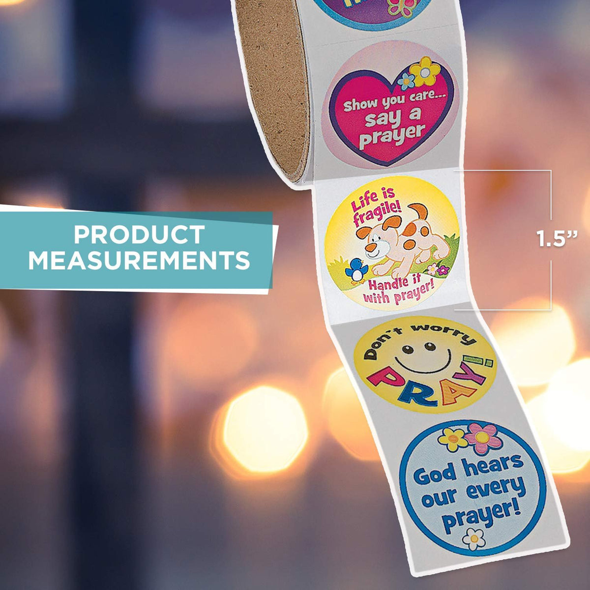 Fun Express - Prayer Stickers - 100 ct - Stationery - Stickers - Stickers - Roll - 1 Piece
