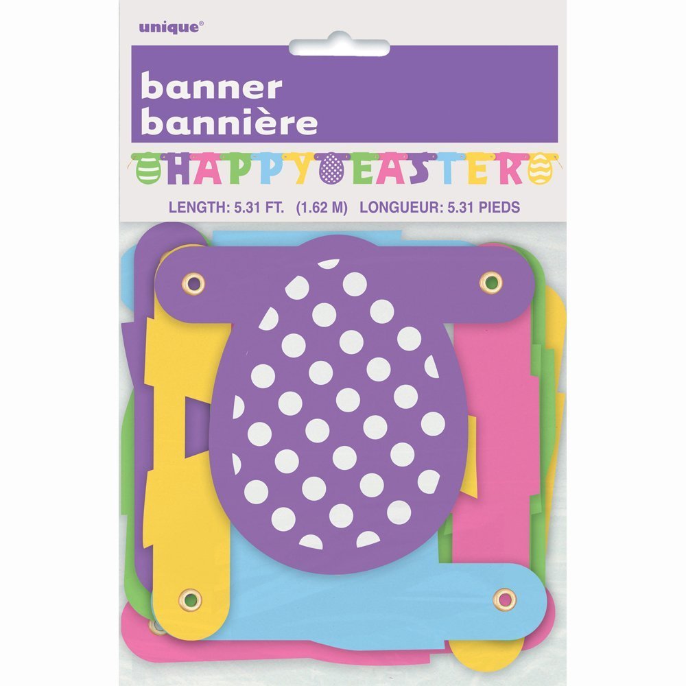 Vibrant Happy Easter Jointed Banner - 6&quot; x 9&quot; (Pack of 1), Ultimate Party Decoration, Multi-Color &amp; High-Quality Material Perfect for Easter Celebration