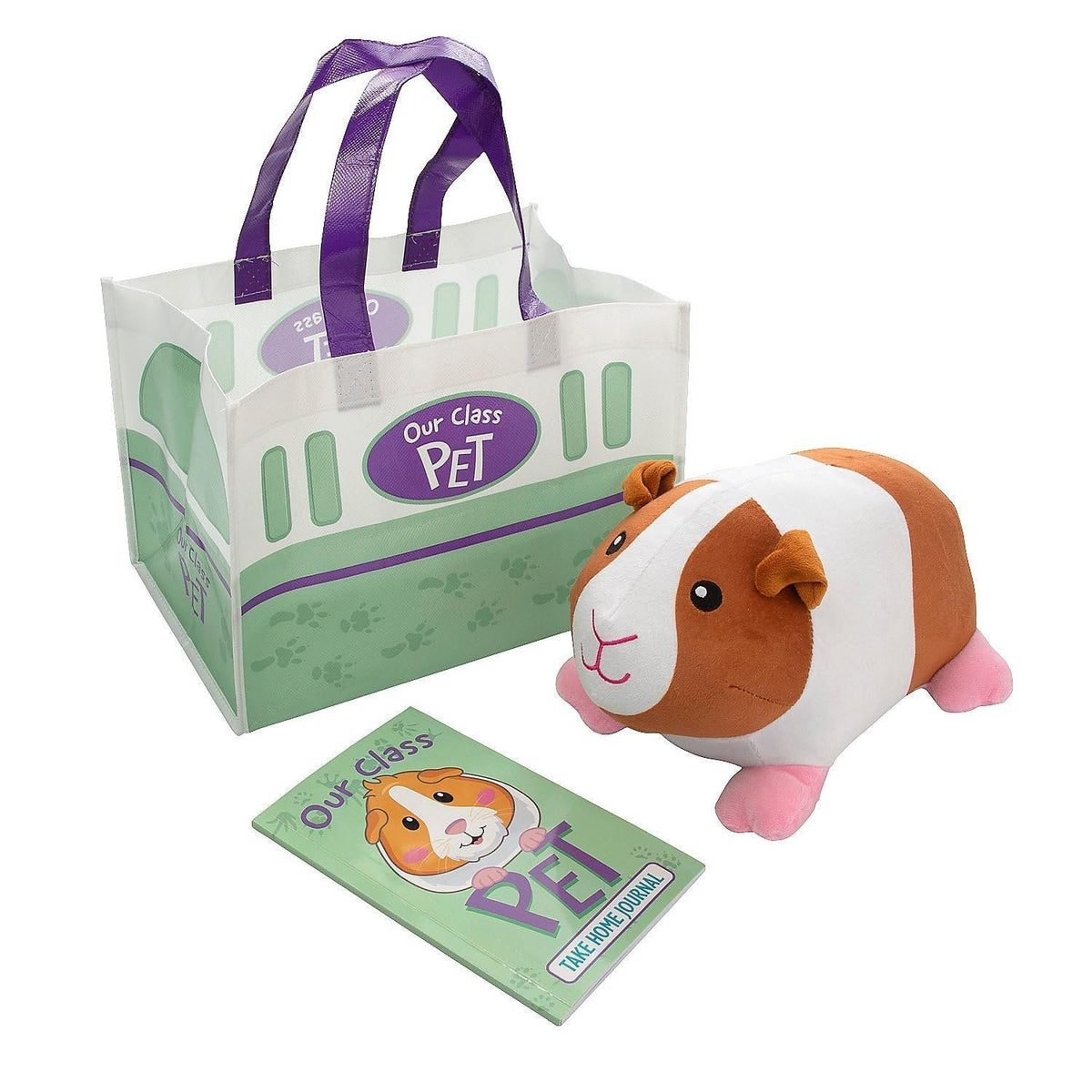 Fun Express Classroom Pets Take-Home Pet, 3 Piece Set, Guinea Pig, Journal and Tote Included, Great for Classrooms, Churches and Teachers