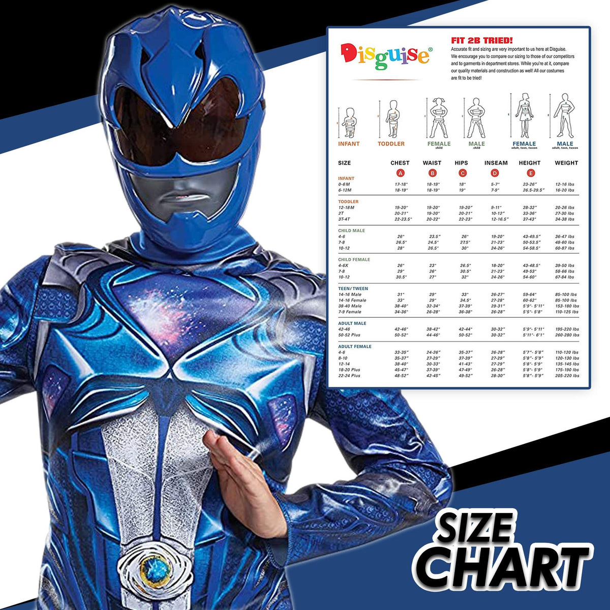 Disguise Blue Power Rangers Costume for Kids. Official Licensed Blue Ranger Classic Movie Power Ranger Suit with Mask for Boys &amp; Girls