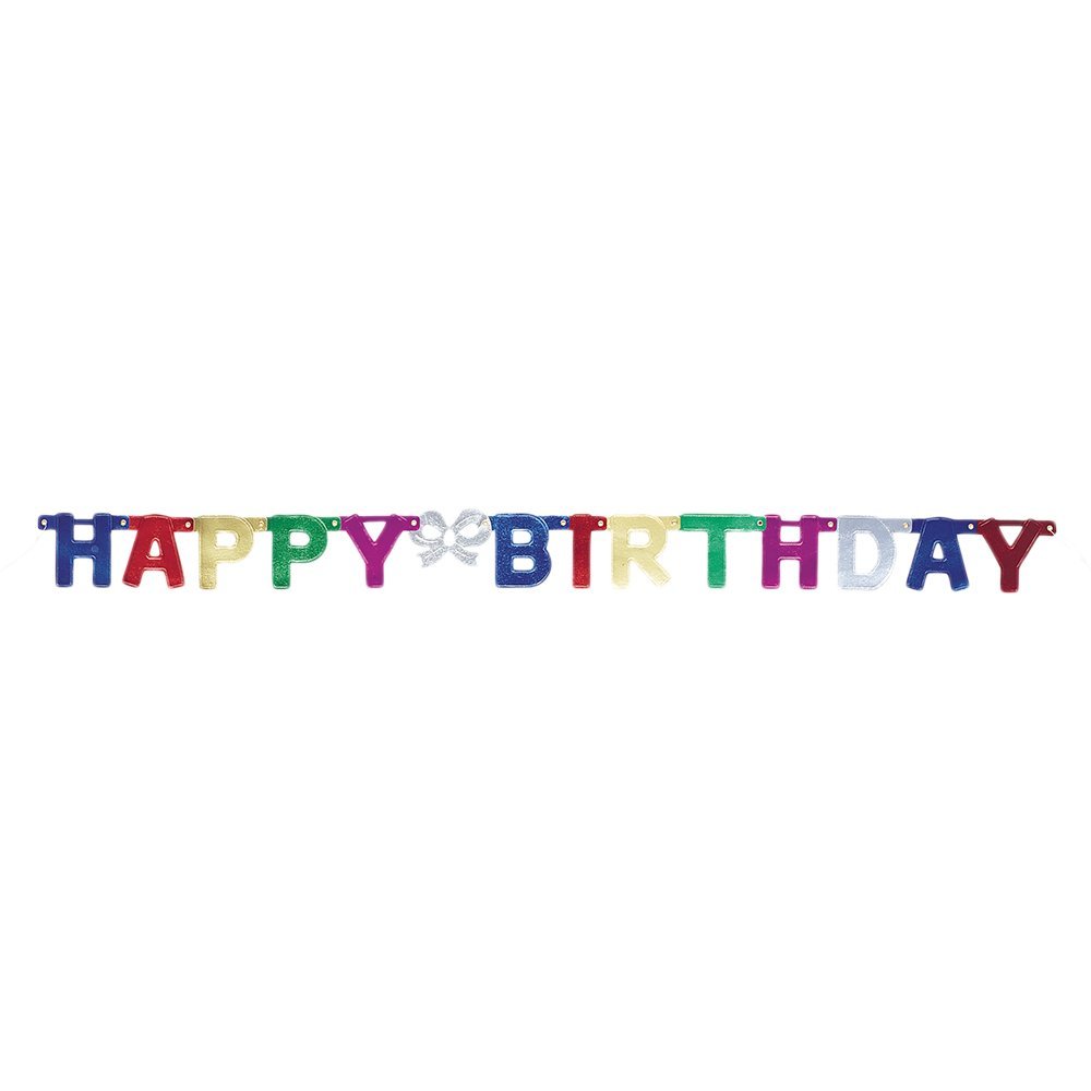 Unique Metallic Jointed Letter Banner - 4' Multicolor, 1 Piece