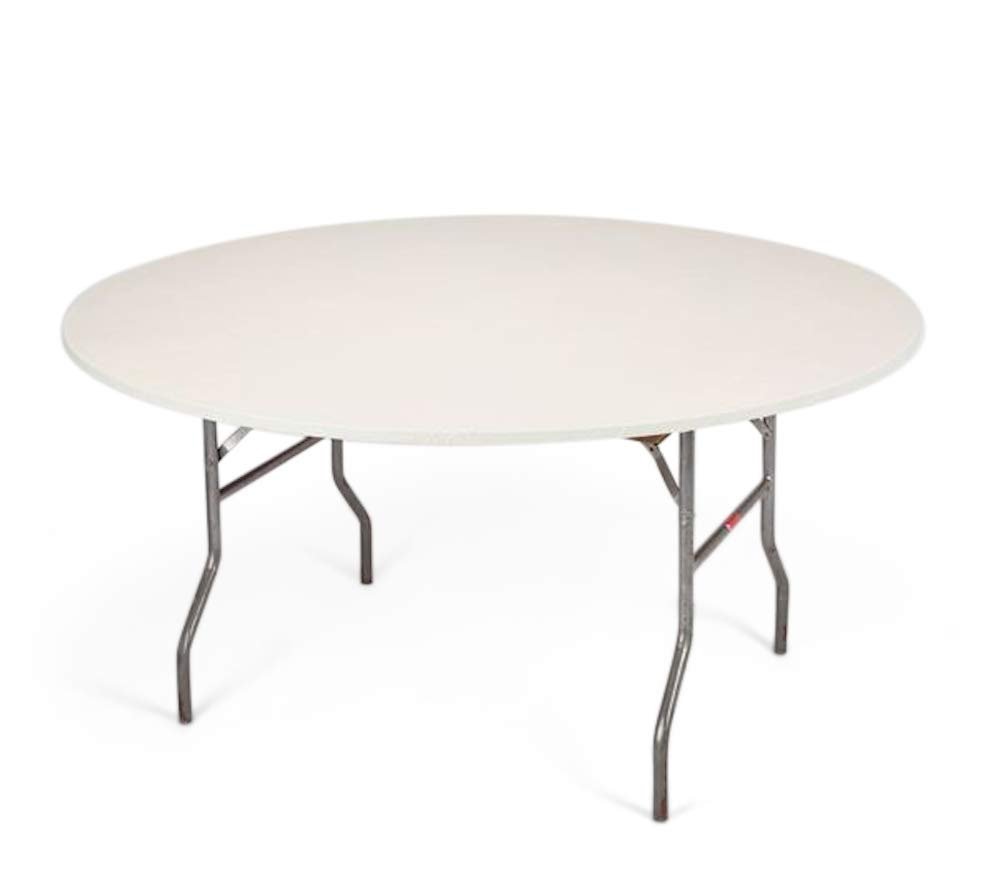 Kwik-Covers 60" Round Fitted Plastic Table Covers, Bundle of 5 (Maroon)