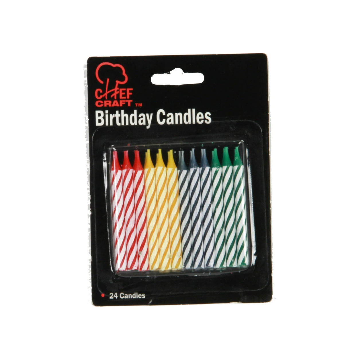 Chef Craft Classic Spiral Candles, 24 Piece Set, Assorted