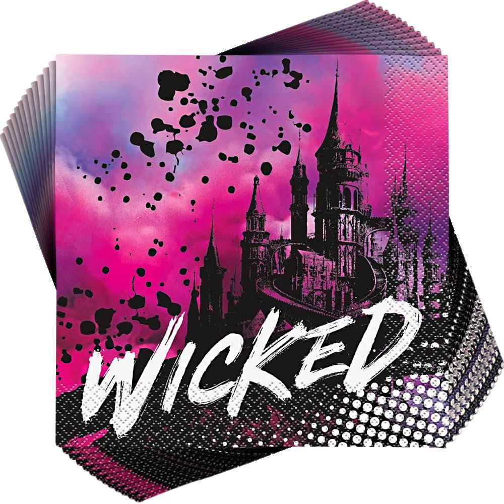 Unique Disney Descendants 3 "WICKED" Multicolor Luncheon Paper Napkins (Pack of 16) - Vibrant & Eco-Friendly Napkins, Perfect for Parties and Celebrations