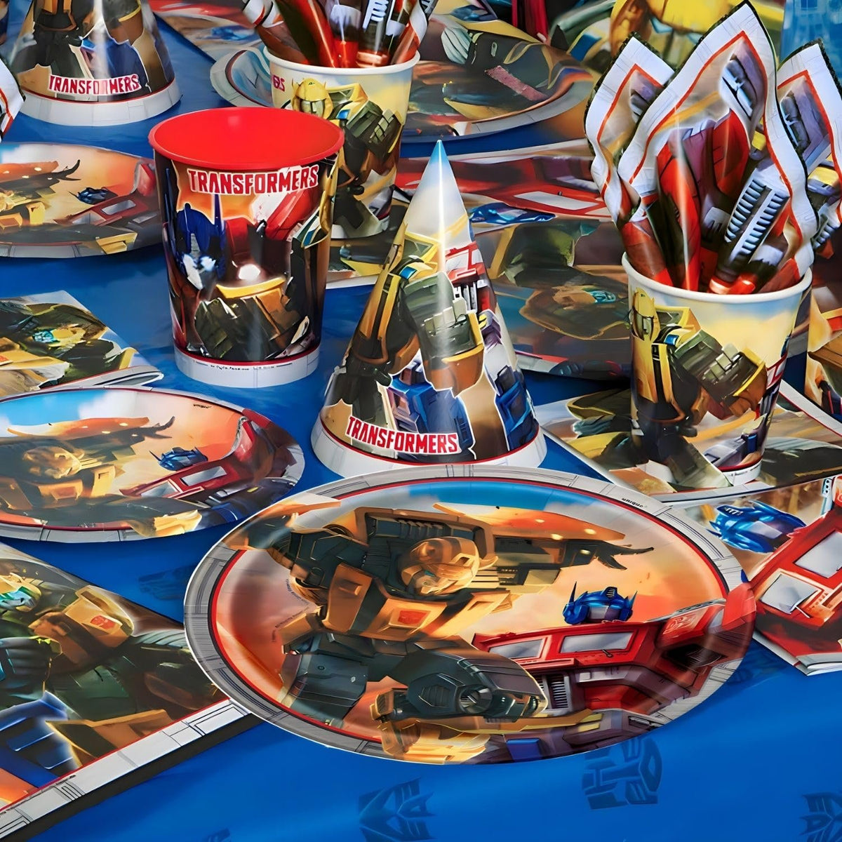 Round Dessert Paper Plates - 7", Transformers, 8 Pcs