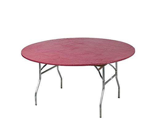 Kwik-Covers 72" Round Fitted Plastic Table Covers, Bundle of 5 (White)