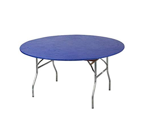 Kwik-Covers 60" Round Fitted Plastic Table Covers, Bundle of 5 (Maroon)
