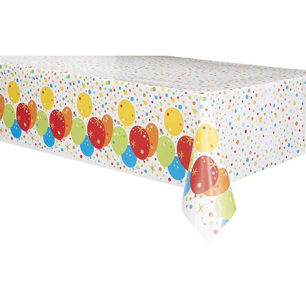 Glitzy Gold Birthday Rectangular Plastic Table Cover - 54" x 84" - Dazzling Celebration Essential - Perfect Party Accessory