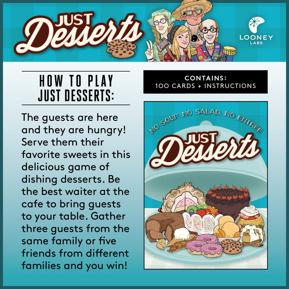 Looney Labs Just Desserts Card Game - Flavorful Expansion and New Characters
